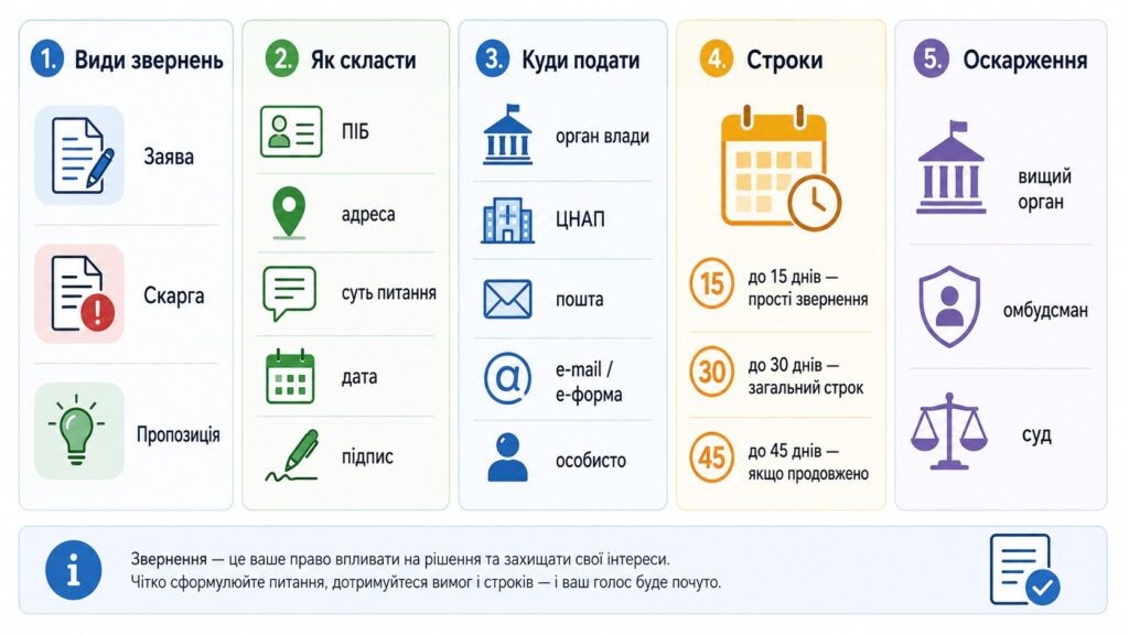 Як правильно звернутися до влади: заява, скарга, пропозиція
