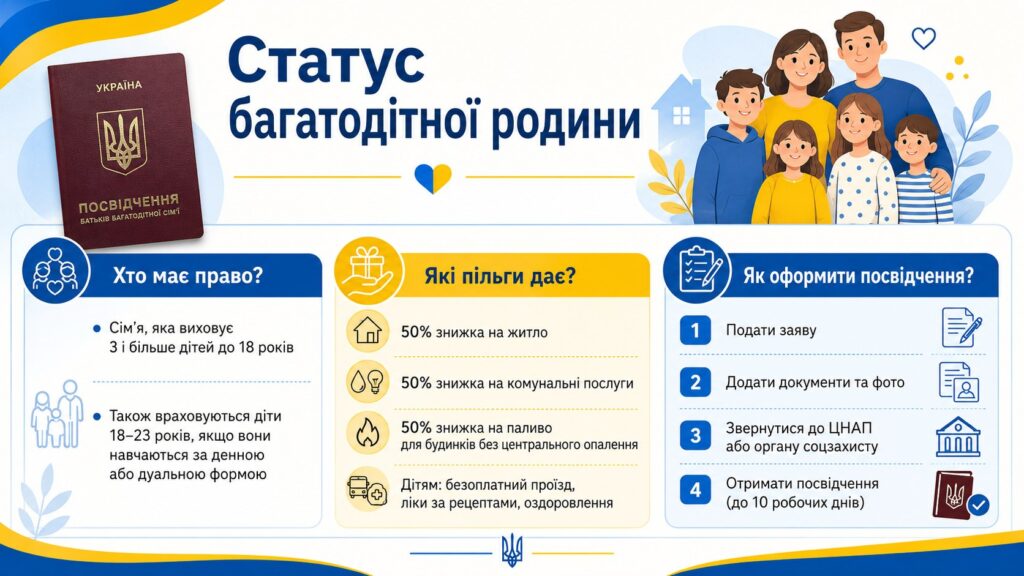 Багатодітна родина: які пільги дає держава і як їх отримати
