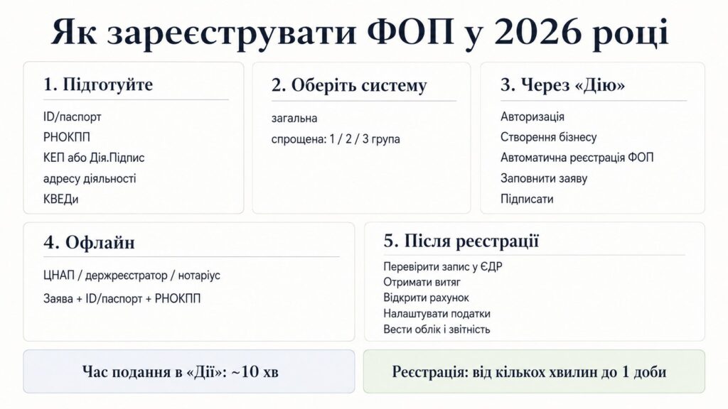 Відкриваємо ФОП у 2026 році: що зробити крок за кроком