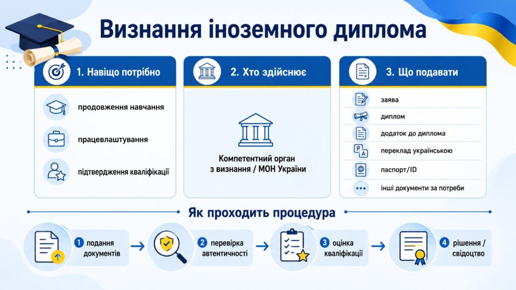Визнання іноземного диплома в Україні: нострифікація, документи, процедура, строки та правила 2026