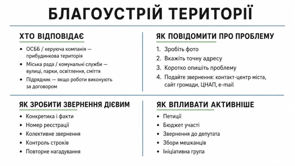 Як домогтися благоустрою у своєму районі