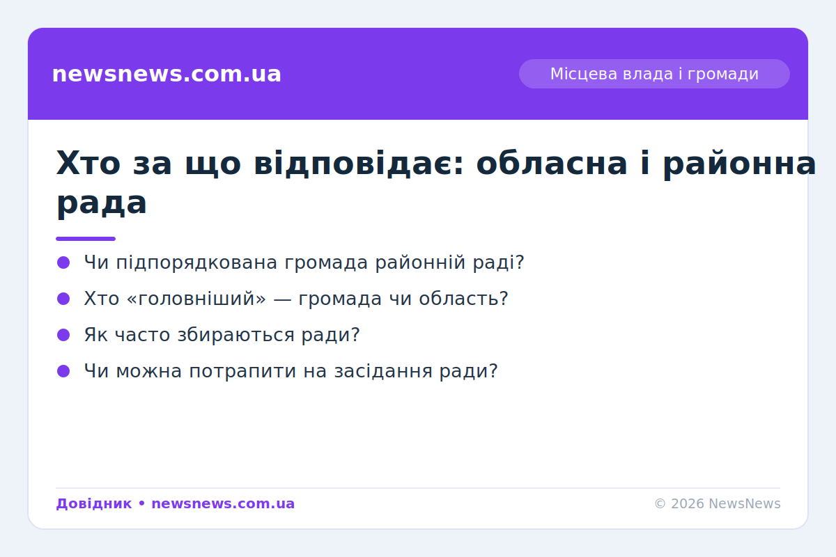 Чим відрізняються обласна та районна рада в Україні