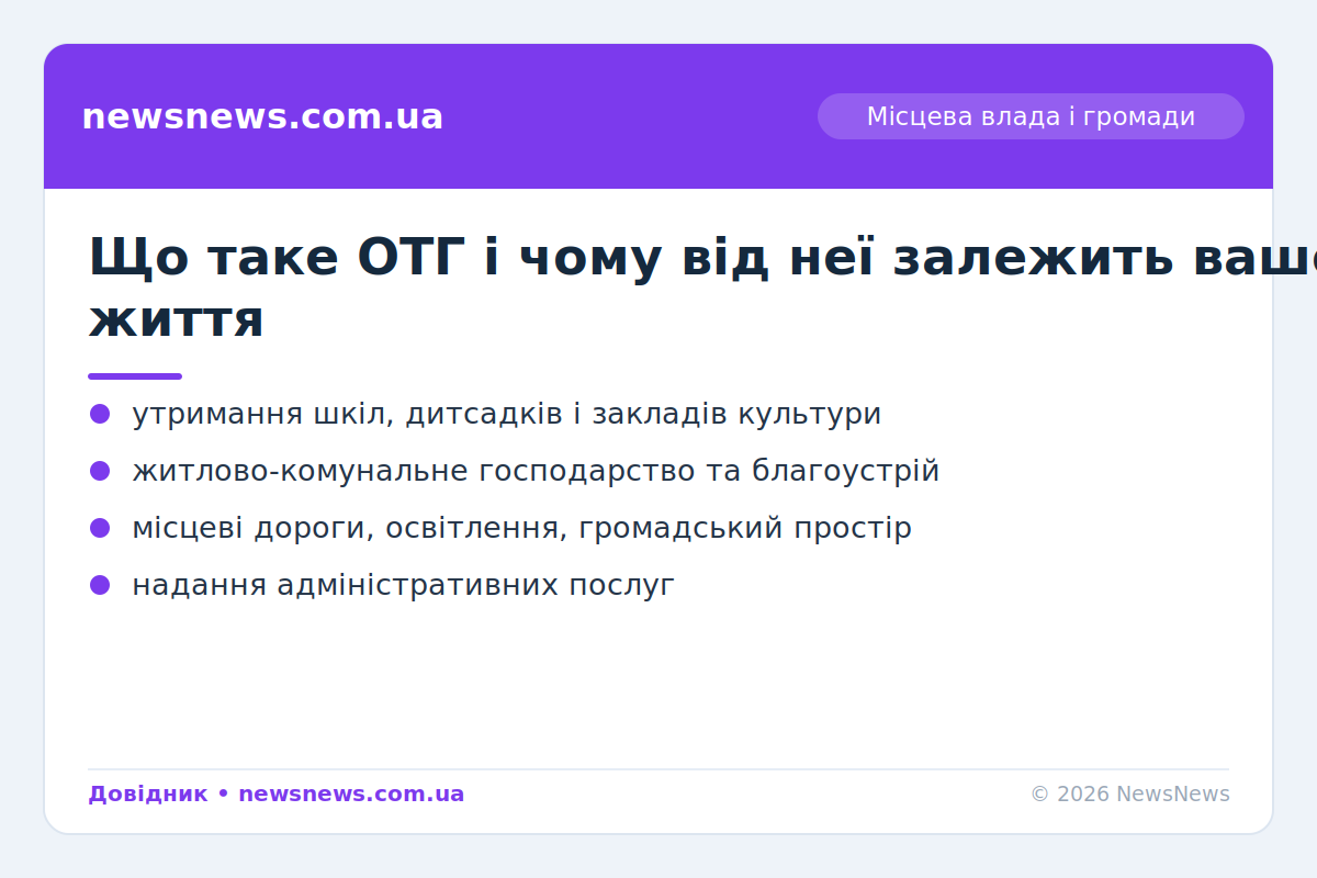Що таке об'єднана територіальна громада та як вона працює
